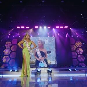 Rachel Allan Strapless Lime Green Dress